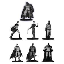 Black And Red Batman Toy Batman Black White Mini Figure 7 Pack Set 3 Dc Collectibles Batman Batman Sets