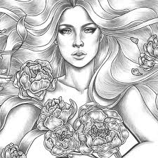 When i started making coloring pages as an artist, i made the decision early on to make them available digitally because i believed that printable coloring pages were better but, i'll admit, using an app like procreate to digitally color a page was something completely new (and exciting) to me! Another Day Another Wip Of A Girl With Flowers Procreate Apple Digital Digitalart Girls With Flowers Fairy Coloring Pages Fairy Coloring