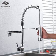 chrome spring kitchen faucet pull out