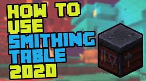 How To Use The Smithing Table In Minecraft Bedrock Survival 2020 Youtube