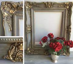 Ornate Vintage Wood Picture Frame Painted In Annie Sloan Chalk Paint French Linen Duck Egg Blue Sealed With Annie Cornici Dipinte Cornici Colorate Cornici