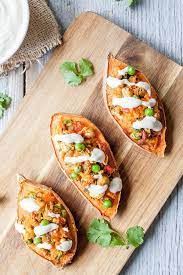 Twice Baked Sweet Potatoes Forks Over Knives Recipe Twice Baked Sweet Potatoes Vegan Sweet Potato Recipes Recipes
