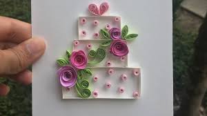 How to make homemade greeting cards | paper quilling greeting cards. How To Make An Easy Quilling Greeting Card Make A Quilling Cake In 2020 Quilling Birthday Cards Wedding Quilling Ideas Quilling Paper Craft