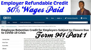 2020 Form 941 Employee Retention Credit For Closed Businesses Due To Covid 19 Part 1 Of 11 Youtube