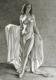 Academic pose by Jessica Art Print by Olivier Duhamel