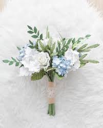 See what wedding bouquets (tr7862002) has discovered on pinterest, the world's biggest collection of ideas. Diameter 9 Hand Tied White With Hint Blue Flower Paper Etsy Small Wedding Bouquets Paper Bridal Bouquet Simple Wedding Bouquets