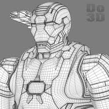 These superhero coloring pages are easy to download. 3d Printable Model Of Iron Man Patriot Armor Suit From Iron Man 3 2013 Print File Format Stl Do3d Portfolio