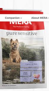 Meradog Mera Pure Sensitive Mini Lamb Rice Dog Food For Small Dogs Wheatfree Gluteinfree Www Petpost Fi Www Meradog Fi Www Mera Petfood Fi