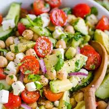 Chickpea Salad With Extra Virgin Olive Oil Lemon Juice Garlic Clove Sea Salt Black Pepper Cherry Tomat Chickpea Salad Recipes Salad Recipes Juicy Tomatoes