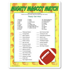 You know, just pivot your way through this one. Printable Mighty Mascot Match Superbowl Party Football Trivia Game Nfl Thanksgiving