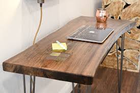Instructions and metal keyhole brackets on the back for easy installation. Slab Desk Diy Wood Desk Live Edge Wood