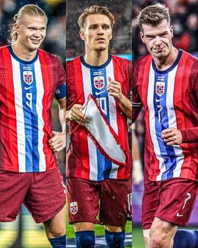 🔥 Una de las selecciones más prometedoras del mundo. ✓ Erling Haaland [24 años]. ✓ Alexander Sorloth [29 años]. ✓ Martin Odegaard [26 años]. 🏆 El tridente que busca llevar a Noruega