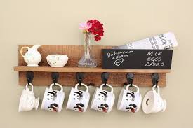 Rustic Coffee Cup Mug Rack Shelf Wood Wall Mounted Coffee Etsy Mug Rack Coffee Mug Holder Mug Holder