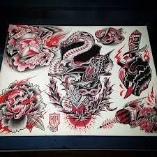 Finished Another Black And Red Flash Sheet Swipe To See Individual Designs Thanks Traditional Black Tattoo Traditional Tattoo Design Neo Traditional Tattoo