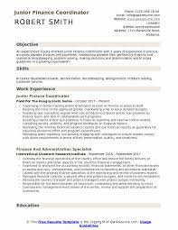finance coordinator resume samples