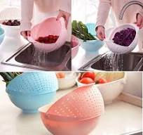 Vegetable Drainer Euro Strainer Big Stainless Steel Colander With Handle,  Large
