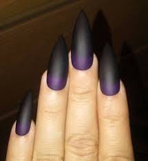 Black And Purple Ombre Nails Matte Black Purple Stiletto Nails Gothic Press On Nails Etsy Purple Stiletto Nails Purple Nails Glue On Nails