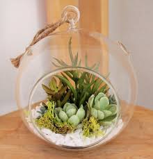 Artificial Succulent Round Vase Terrarium 4 Etsy Succulent Terrarium Artificial Succulents Artificial Succulent Arrangements
