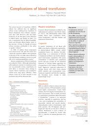 Image result for Transfusion Complication