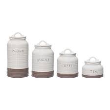 Free shipping and easy returns on most items, even big ones! Kitchen Canisters Two Tone Modern Farmhouse Canisters Set Of 4 Mocome Decor
