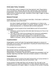 This guidance is under review. Fillable Online Child Labor Policy Template This Child Labor Policy Is Based Fax Email Print Pdffiller