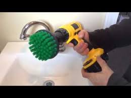 Just pop on one of the three included scrubber brushes and watch as hurricane spin scrubber's cyclone power cuts through soap scum and grime easily. Scrub Brush For Sink And Bathroom Tile Scrubbing Rotary Scrub Bit Youtube