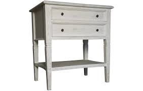 Noir Oxford 2 Dwr Side Table White Wash 28x20x30 White Side Tables White Washed Side Table End Tables With Storage