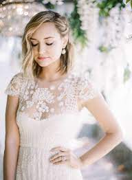Citrus Wedding Inspiration With Late Afternoon Simple Wedding Hairstyles Short Wedding Hair Short Hair Styles