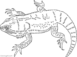 Bearded dragons come in a range of sizes and colors. Realistic Bearded Dragon Coloring Page Coloringall