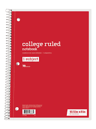 Just Basics Spiral Notebook 7 12 X 10 12 College Ruled 140 Pages 70 Sheets Red Office Depot