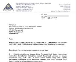 Check for approved/registered institution on donation under subseksyen 44(6) acp 1967 url: Rumah Amal Raudhatul Jannah April 2017