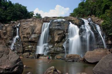 Tranquil streams flowing at Jonha Falls, AI generated