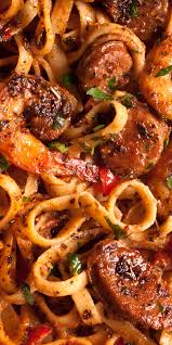 Creamy Cajun Shrimp Pasta With Sausage Sausage And Shrimp Recipes Sausage Pasta Recipes Pasta Dinner Recipes