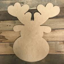 Christmas Wooden Reindeer Head Craft Wood Shape Wooden Reindeer Christmas Wood Crafts Wood Crafts