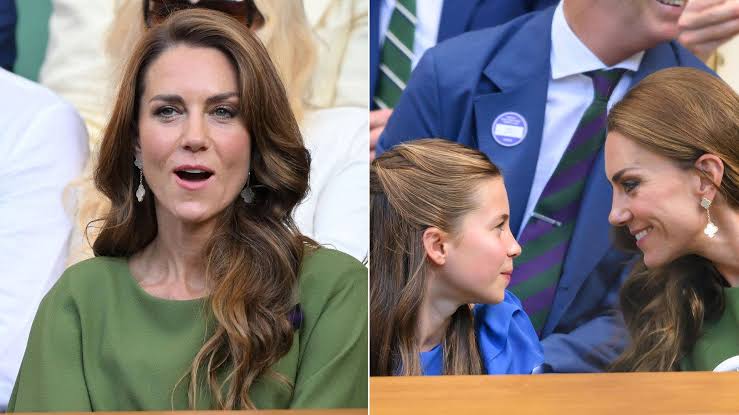 Smiling Princess Kate joined by husband Prince William and children Prince  George and Princess Charlotte on final day of Wimbledon