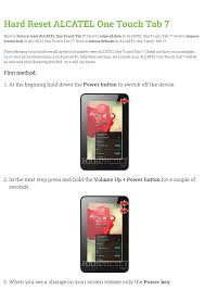 Hard Reset ALCATEL One Touch Tab 7 ...