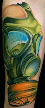 Tattoo artist dillon forte talks monotomic gold tattoos. Gas Mask Tattoo By Mike Demasi Tattoonow