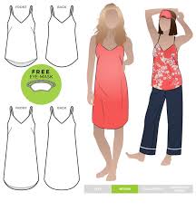Loungewear Camisole Nightie Sizes 10 12 14 Style Arc Etsy Womens Sewing Patterns Lounge Wear Nightgown Pattern