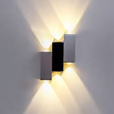 Aluminum Directional Led Up Down Lighting 6w Square Vertical Rectangular Wall Sconce In Silver Black Die Cast Outdoor Wall Light Fixture Beautifulhalo Com