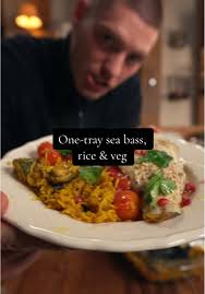 One-Tray Mediterranean Sea Bass with Spiced Rice