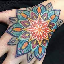 Mechanical eye mechanical eye mandala tattoo meaning stock illustrations. Colored Mandala Tattoo On The Left Hand