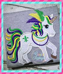 Download Mardi Gras Unicorn Applique Creative Appliques