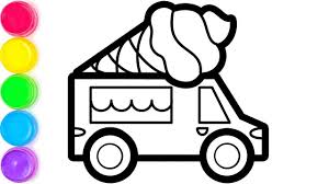 In 1776, the first ice cream parlor opened in new york, and in the 1880s the ice cream sundae was born! Glitter Toy Ice Cream Truck Coloring And Drawing For Kids Toddlers Kis Kis Youtube