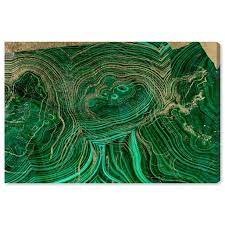 Display this gorgeous botanical artwork in the dining room as a chic focal point. Runway Avenue Abstract Wall Art Canvas Prints Emerald Agate Crystals Green Gold Walmart Com Walmart Com