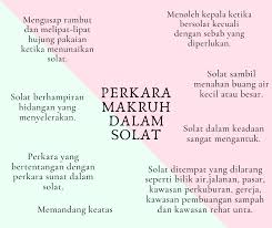 Dalam sholat sendiri, ada beberapa hal yang dimakruhkan. Facebook
