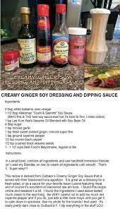 Outback Steakhouse Ahi Tuna Ginger Soy Dressing And Dipping Sauce Copycat Recipe I Ve Tweaked The Recipe Online Use Ingredie Recipes Soy Ginger Dressing Food