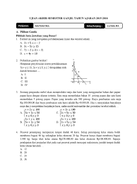 Soal uas matematika kelas 11 semester 2 dan jawabannya. Soal Uas Matematika Kelas Xi Semester 1