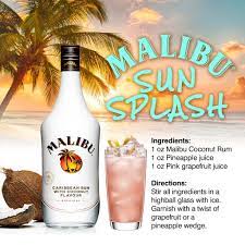 A beautiful light cold summer cocktail low in calories and alcohol. Malibu Coconut Rum Coconut Rum Rum Drinks Malibu Coconut