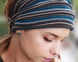 Diadema de punto Accesorios para el cabello con rastas Diadema de tubo  Diadema tipo calcetín Gorro de punto Calentador de orejas Tonos oscuros  Diadema a rayas