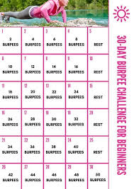 30 Day Burpee Challenge For Beginners 30 Day Challenges Printable 30 Day Fitness Challenge 30 Day C Burpee Challenge 30 Day Workout Challenge 30 Day Fitness